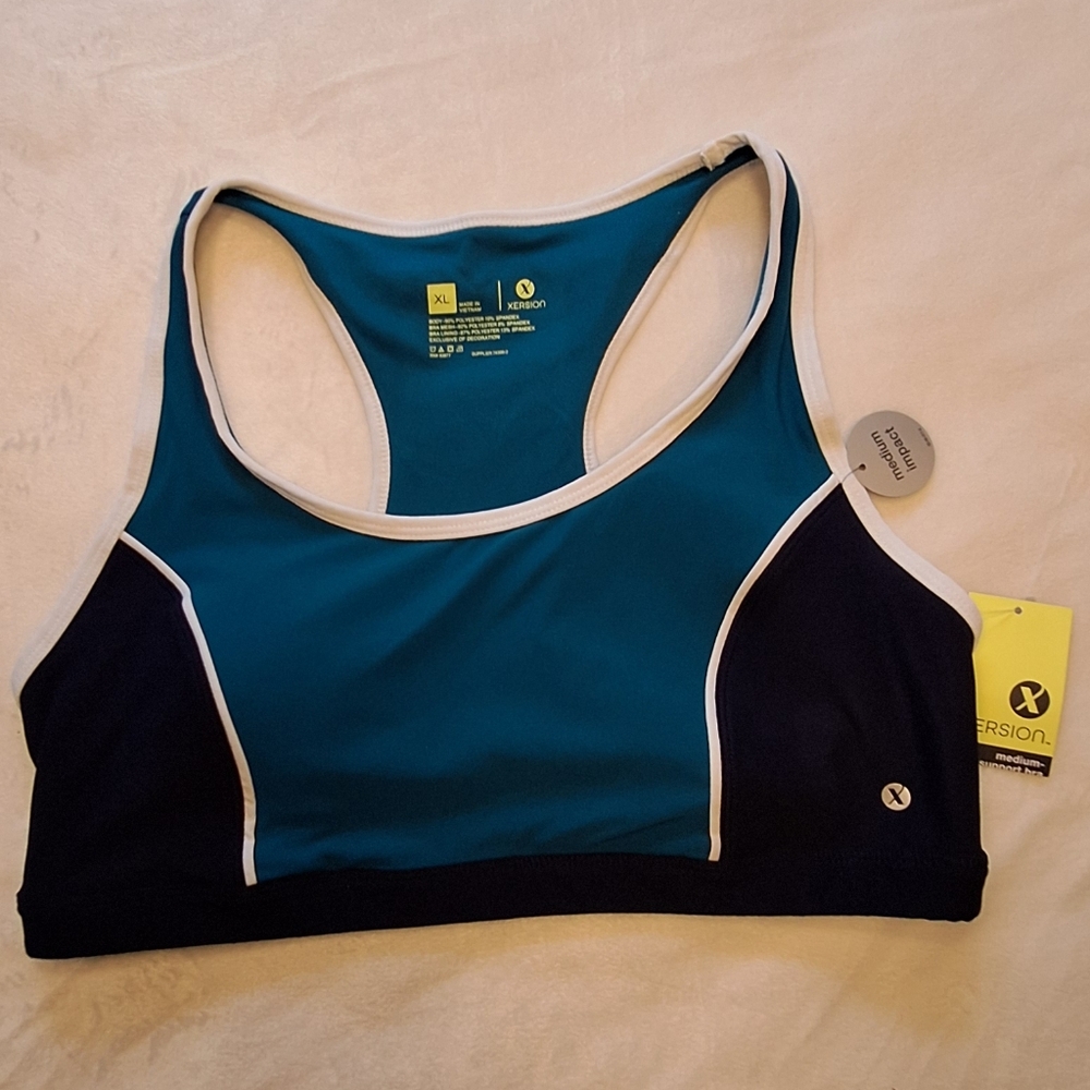 Xersion Women's Teal and Navy Sports Bra